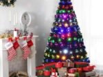Artificial Christmas Tree 210cm LED Lights Multicolor