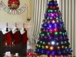Artificial Christmas Tree 210cm LED Lights Multicolor