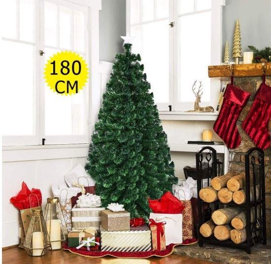 Artificial Christmas Tree 180cm Multicolor LED Lights