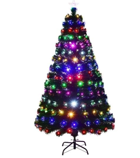 Artificial Christmas Tree 210cm LED Lights Multicolor