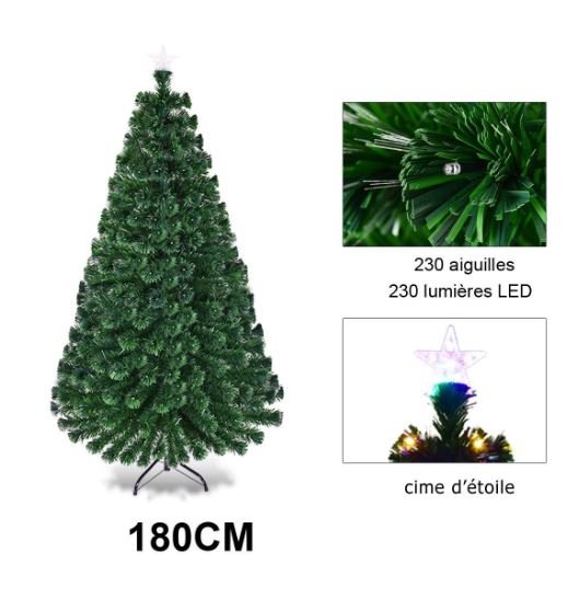 Artificial Christmas Tree 180cm Multicolor LED Lights