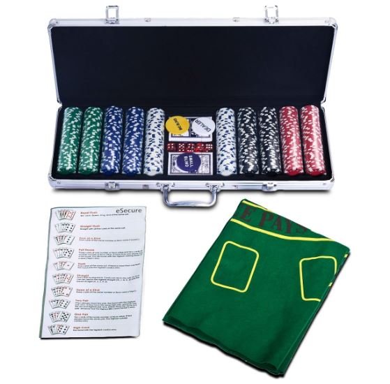 Poker Case with 500 Chips Aluminum with Lock 2 to 4 Players