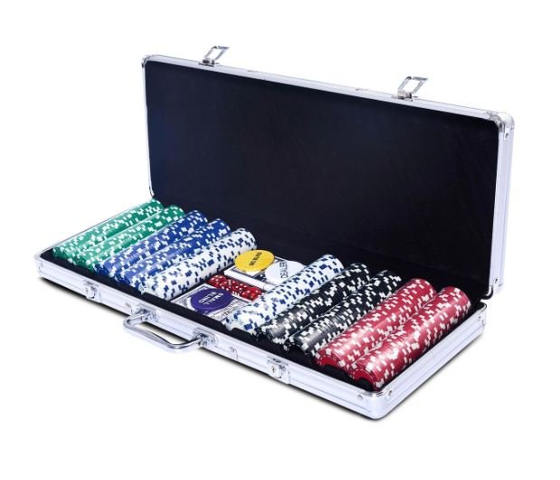Poker Case with 500 Chips Aluminum with Lock 2 to 4 Players