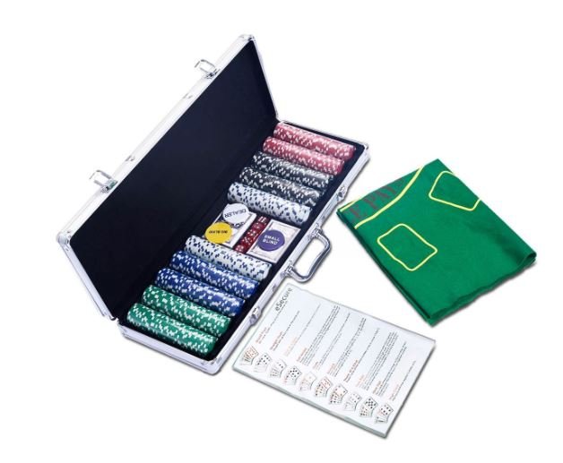 Poker Case with 500 Chips Aluminum with Lock 2 to 4 Players