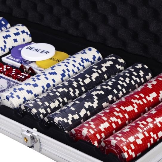 Poker Case with 500 Chips Aluminum with Lock 2 to 4 Players