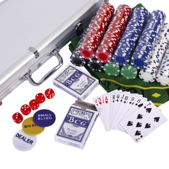 Poker Case with 500 Chips Aluminum with Lock 2 to 4 Players