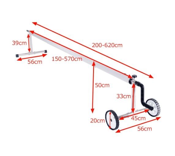 Lightweight Removable Pool Cover Reel Stainless Steel Aluminum