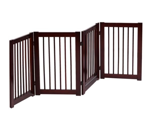 Pileable Dog Door Gate Pine Wood Puppy Safety Barrier