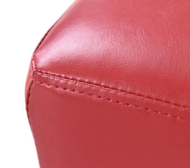 Cube Footrest Stool Pouf Footstool PU Seat Red