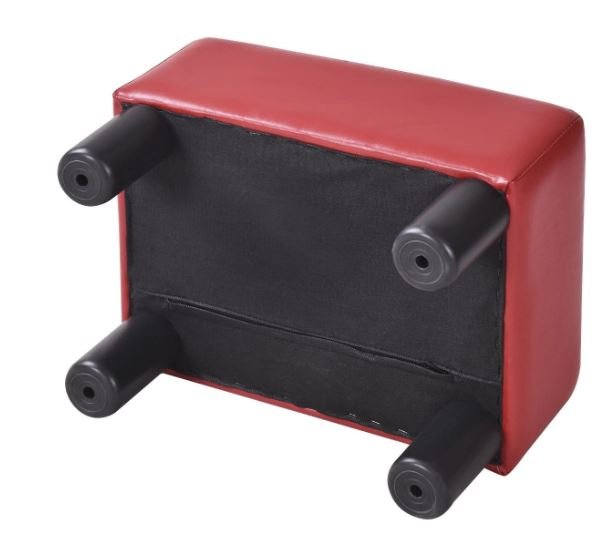 Cube Footrest Stool Pouf Footstool PU Seat Red