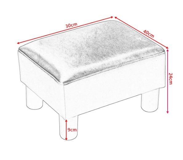 Cube Footrest Stool Pouf Footstool PU Seat Red