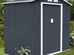 Metal Garden Shed Galvanized Sheet Metal 213 x 127 x 185 cm Gray