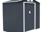 Metal Garden Shed Galvanized Sheet Metal 213 x 127 x 185 cm Gray