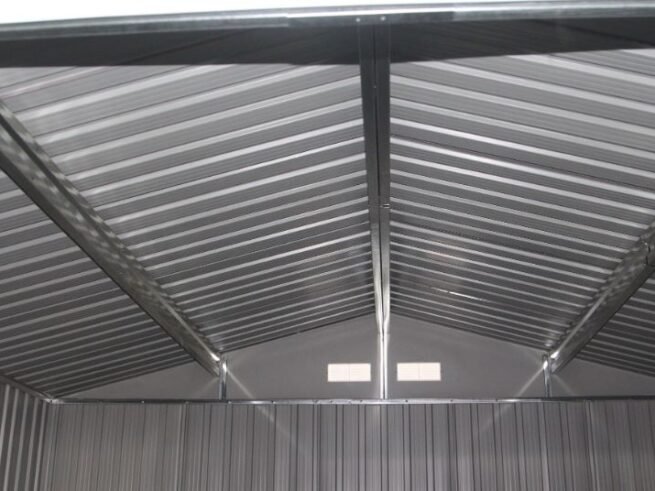 Metal Garden Shed Galvanized Sheet Metal 213 x 127 x 185 cm Gray