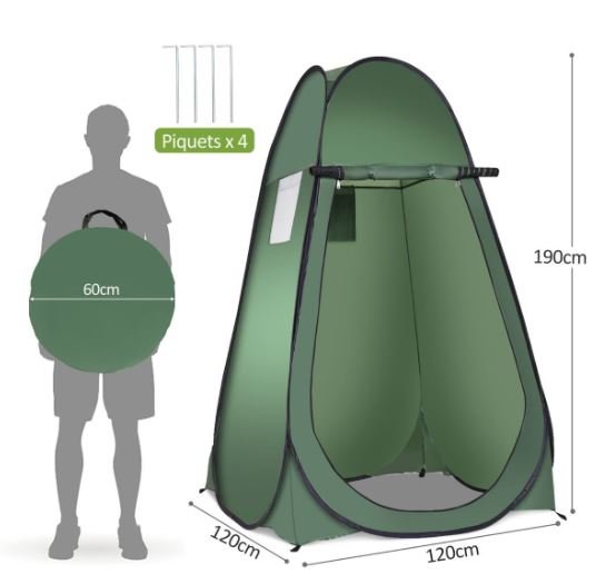 Shower Toilet Tent Portable&Foldable Green 120 x 120 x 190 cm