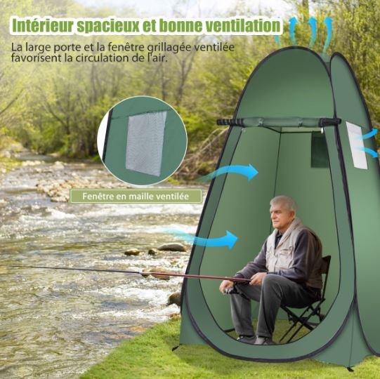 Shower Toilet Tent Portable&Foldable Green 120 x 120 x 190 cm