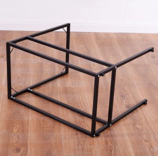 Modern C-Shaped Side Table Steel and Tempered Glass