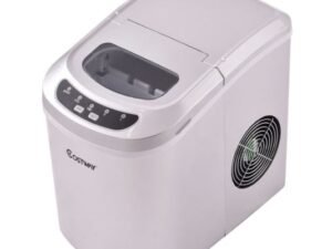 Silver Ice Cube Maker Machine 2.2L Tank 12kg Ice/24h with 2 Ice Sizes