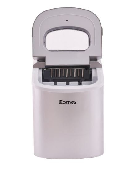 Silver Ice Cube Maker Machine 2.2L Tank 12kg Ice/24h with 2 Ice Sizes
