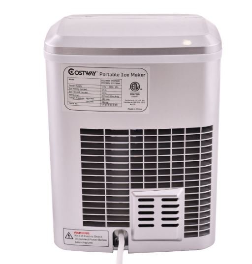 Silver Ice Cube Maker Machine 2.2L Tank 12kg Ice/24h with 2 Ice Sizes
