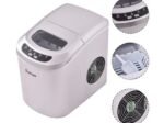 Silver Ice Cube Maker Machine 2.2L Tank 12kg Ice/24h with 2 Ice Sizes