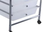 White Chromed Metal Storage Cart Trolley 32.5 x 37 x 86 CM