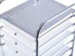 White Chromed Metal Storage Cart Trolley 32.5 x 37 x 86 CM