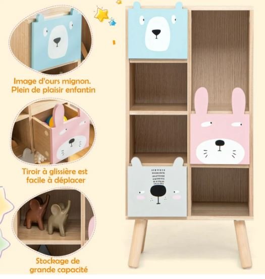 Children's Storage Unit with 3 Drawers