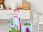 Children's Suitcase Trolley Luggage + Backpack Owl