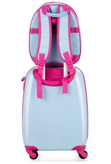 Children's Suitcase Trolley Luggage + Backpack Owl