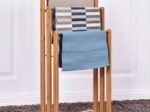 Towel and Clothes Rack Ladder Natural Bamboo Wood