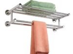 Bathroom Double Towel Rack Shelf Wall Mounted