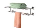 Bathroom Double Towel Rack Shelf Wall Mounted