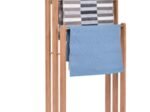 Towel and Clothes Rack Ladder Natural Bamboo Wood