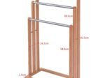 Towel and Clothes Rack Ladder Natural Bamboo Wood