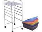 Storage Trolley with Drawers on Wheels 32.5 x 37 x 74.5 CM Multicolor