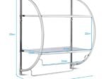 Bathroom Wall Shelf Chrome Metal Towel Storage 45 x 25.5 x 55CM