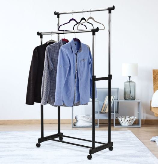 Clothes Rack Wardrobe Racks on Wheels 84 x 43 x (94-168)CM