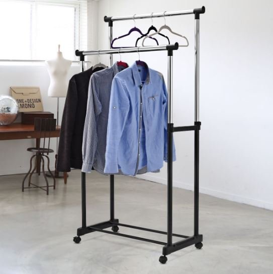 Clothes Rack Wardrobe Racks on Wheels 84 x 43 x (94-168)CM
