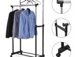 Clothes Rack Wardrobe Racks on Wheels 84 x 43 x (94-168)CM