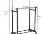 Clothes Rack Wardrobe Racks on Wheels 84 x 43 x (94-168)CM