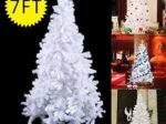 White Artificial Christmas Tree 210cm Metal Stand