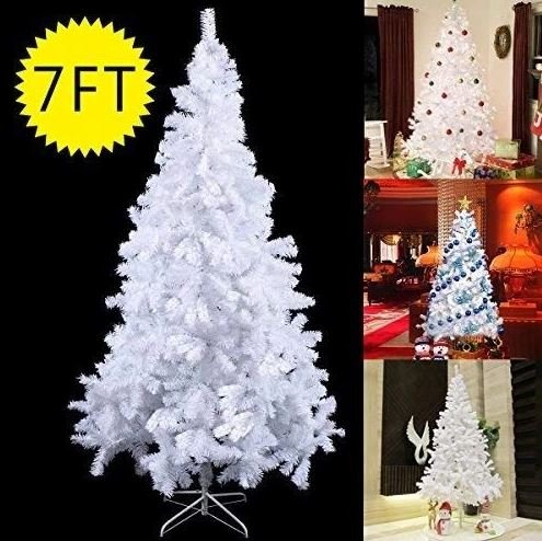 White Artificial Christmas Tree 210cm Metal Stand