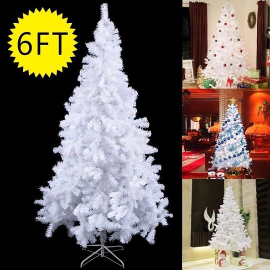White Artificial Christmas Tree 180cm Metal Stand