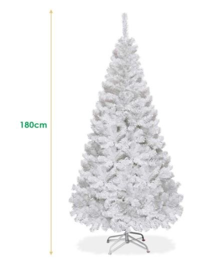 White Artificial Christmas Tree 180cm Metal Stand
