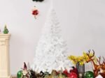 White Artificial Christmas Tree 180cm Metal Stand