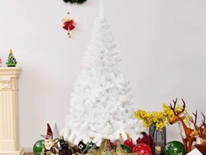 White Artificial Christmas Tree 210cm Metal Stand