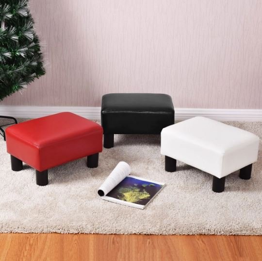 Cube Footrest Stool Pouf Footstool PU Seat