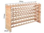 72 Bottle Wine Rack Modular Sturdy Pine Wood