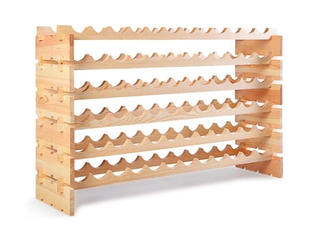 72 Bottle Wine Rack Modular Sturdy Pine Wood